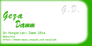 geza damm business card