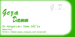 geza damm business card